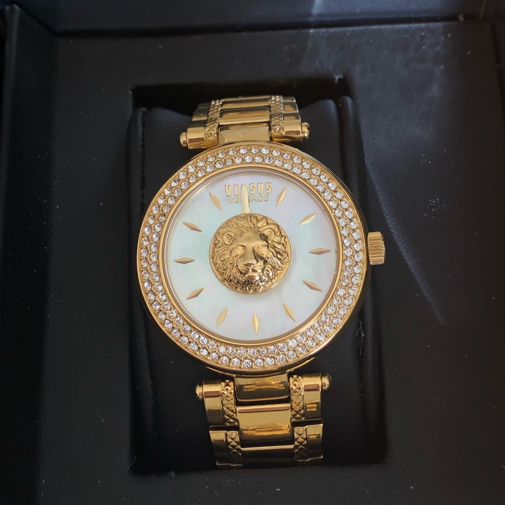 Gold Venus Versace watch